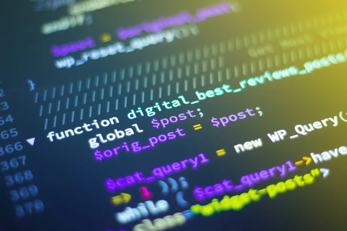 Software code on a monitor
